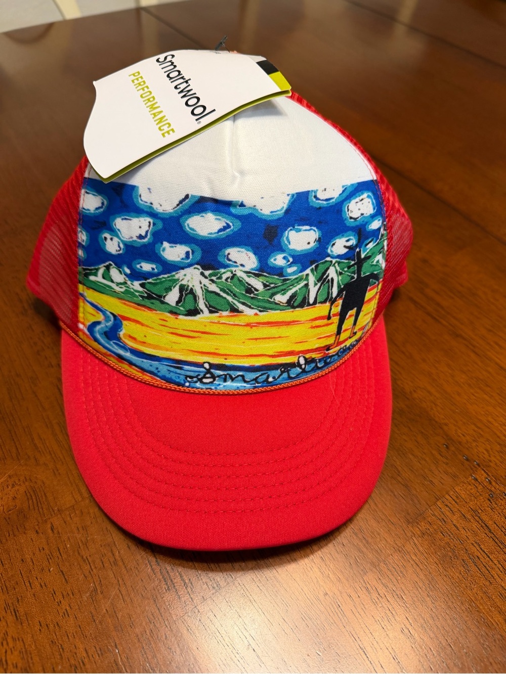 Smartwool Trucker Hat Front Logo Snapback Mesh Red Unisex Adult One Size